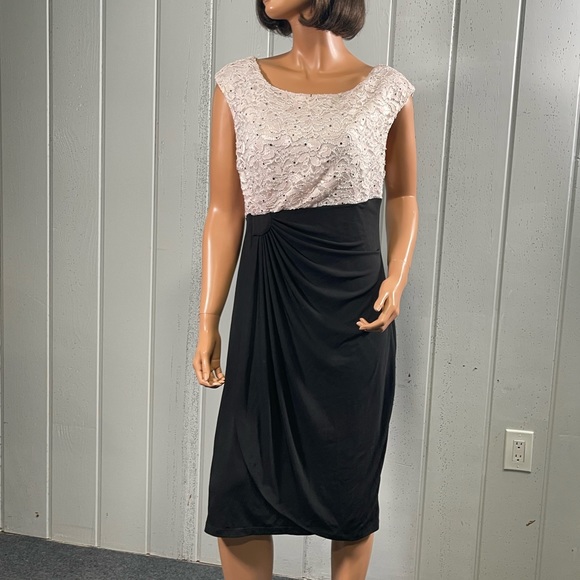 *Connected Apparel Women's Sequined Lace Drapes  Dress Sz14 - Picture 12 of 16